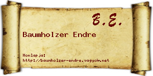 Baumholzer Endre névjegykártya